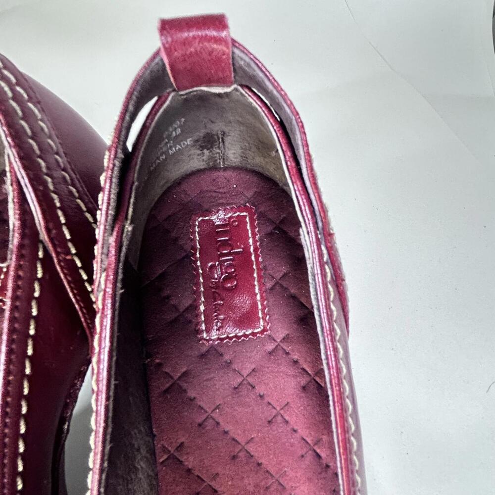 Indigo Clarks Open toe Red leather platform heels Women's size 7 - Picture 4 of 8